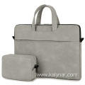 Customized Logo Frosted PU Leather Laptop Briefcase